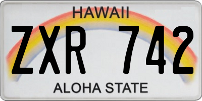 HI license plate ZXR742