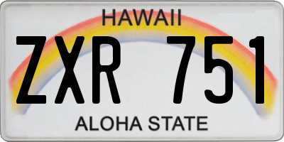 HI license plate ZXR751