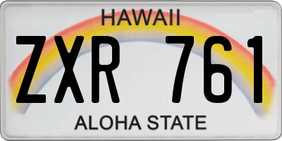 HI license plate ZXR761