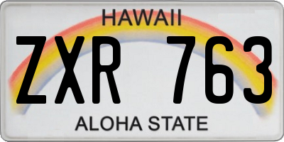 HI license plate ZXR763