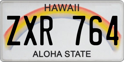 HI license plate ZXR764