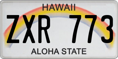 HI license plate ZXR773