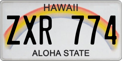 HI license plate ZXR774