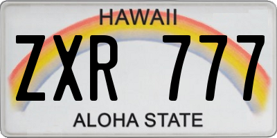 HI license plate ZXR777