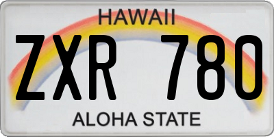 HI license plate ZXR780