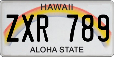 HI license plate ZXR789