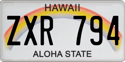 HI license plate ZXR794