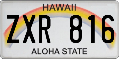 HI license plate ZXR816