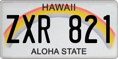 HI license plate ZXR821
