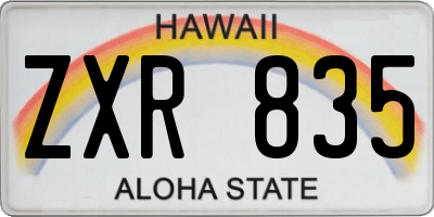 HI license plate ZXR835