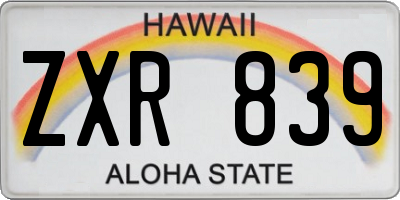 HI license plate ZXR839