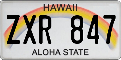 HI license plate ZXR847