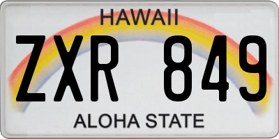 HI license plate ZXR849