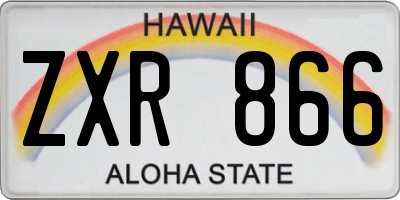 HI license plate ZXR866