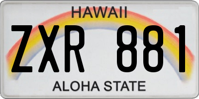HI license plate ZXR881
