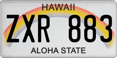 HI license plate ZXR883