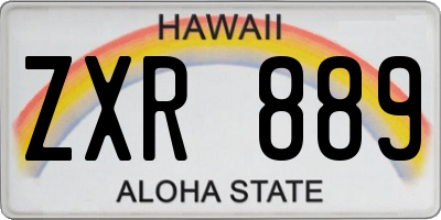 HI license plate ZXR889