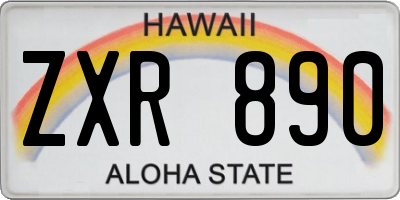 HI license plate ZXR890