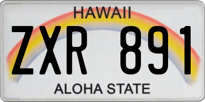 HI license plate ZXR891