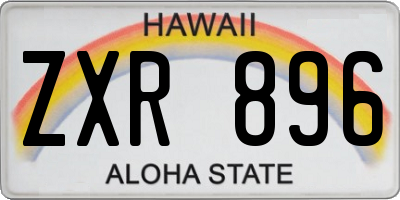 HI license plate ZXR896