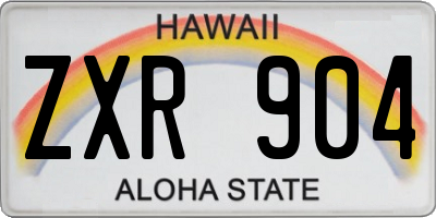 HI license plate ZXR904