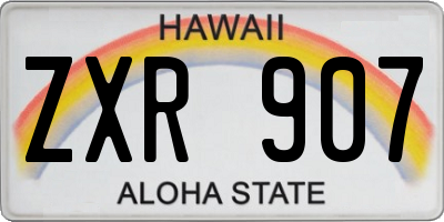 HI license plate ZXR907