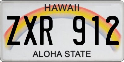 HI license plate ZXR912