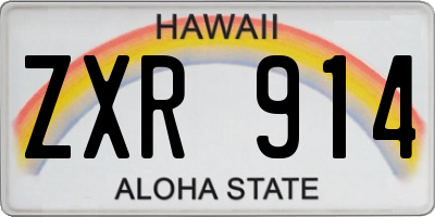HI license plate ZXR914