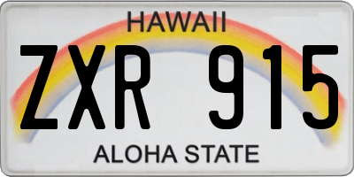 HI license plate ZXR915