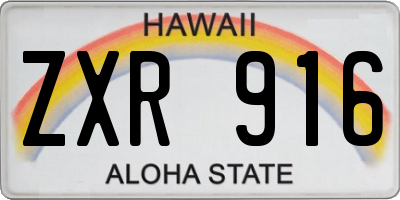 HI license plate ZXR916