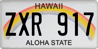 HI license plate ZXR917