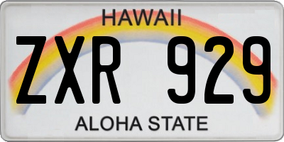 HI license plate ZXR929