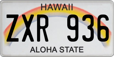 HI license plate ZXR936