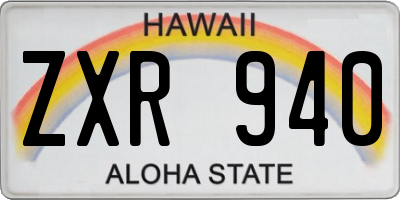 HI license plate ZXR940