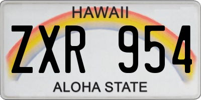 HI license plate ZXR954