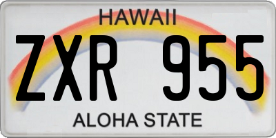HI license plate ZXR955