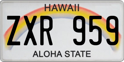 HI license plate ZXR959