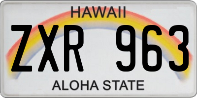 HI license plate ZXR963