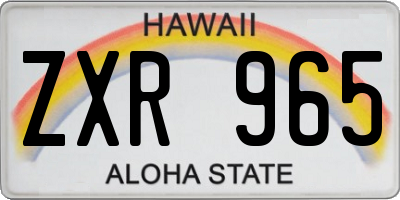 HI license plate ZXR965