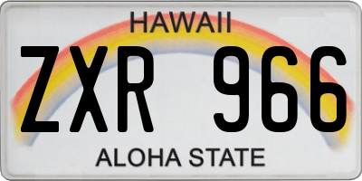 HI license plate ZXR966