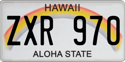 HI license plate ZXR970