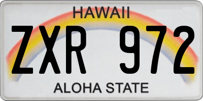 HI license plate ZXR972