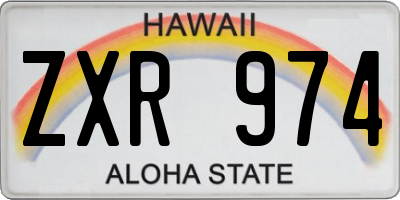 HI license plate ZXR974