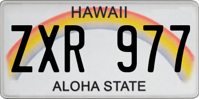 HI license plate ZXR977
