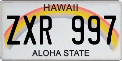 HI license plate ZXR997