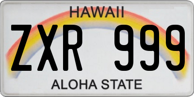 HI license plate ZXR999