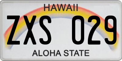 HI license plate ZXS029