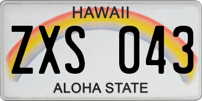 HI license plate ZXS043