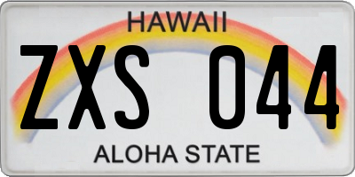 HI license plate ZXS044