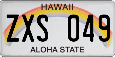 HI license plate ZXS049